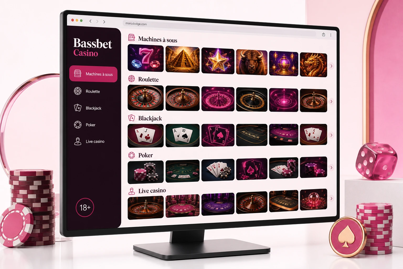 Jeux disponibles sur Bassbet Casino